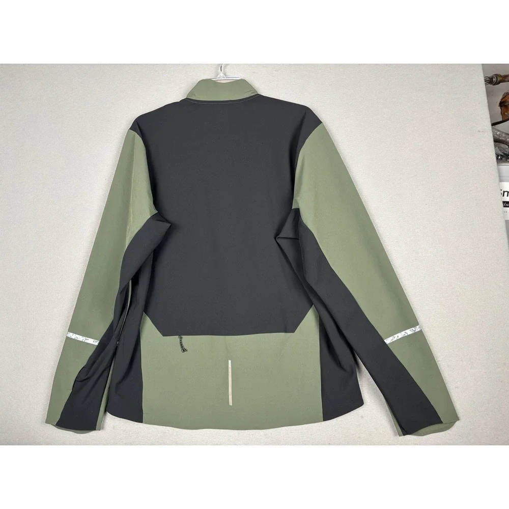 REI Co-op Jacket Mens Large Green Junction Hybrid Cycling Windbreaker Reflective